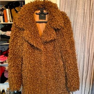 Xs gently used Zara teddy bear style jacket. Mid thigh length.